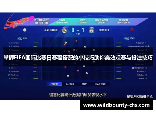 掌握FIFA国际比赛日赛程搭配的小技巧助你高效观赛与投注技巧